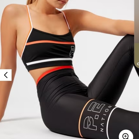 P.E Nation Women's The Glory Leggings - Black/Orange/White Medium Compression - Picture 3 of 8
